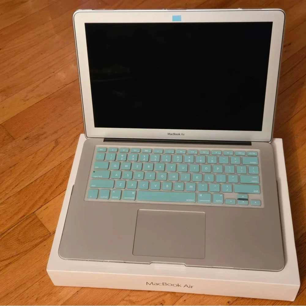 Apple MacBook Air Silver with Mint Green Keyboard Cover